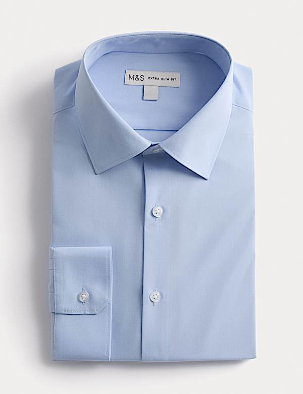 Skinny Fit Easy Iron Cotton Blend Shirt - AU