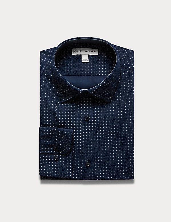Regular Fit Non Iron Cotton Blend Striped Shirt