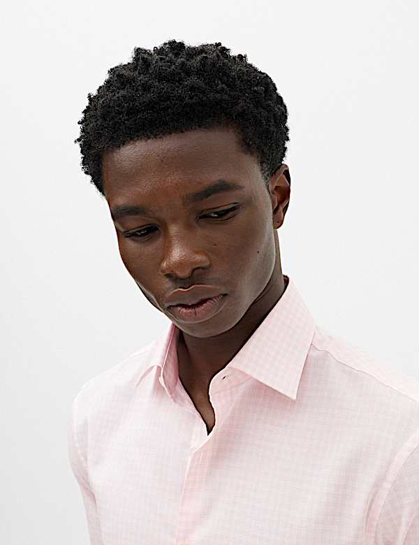 Chemise coupe standard 100 % coton &agrave; carreaux - CH