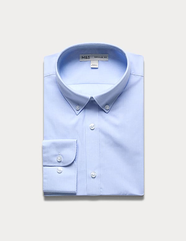 Regular Easy Iron Cotton Blend Striped Shirt