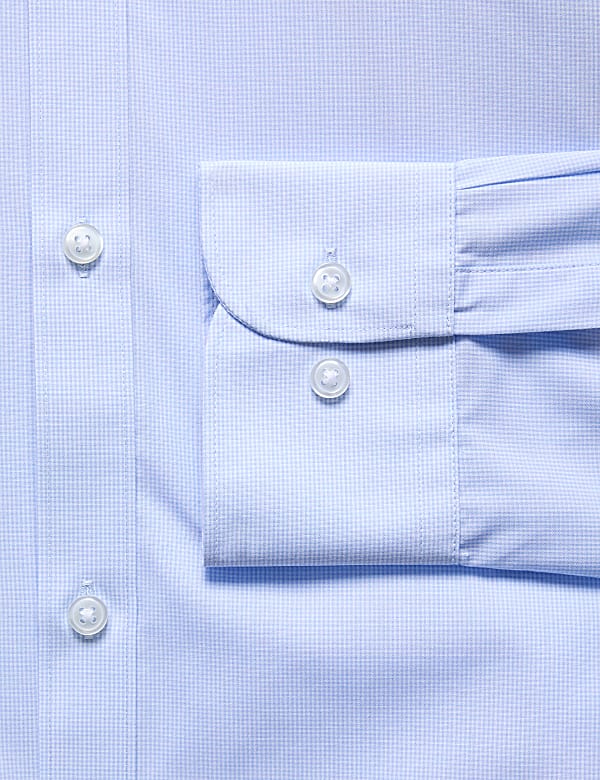 Regular Easy Iron Cotton Blend Striped Shirt