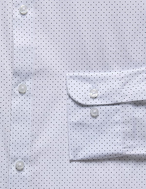 Regular Easy Iron Cotton Blend Striped Shirt