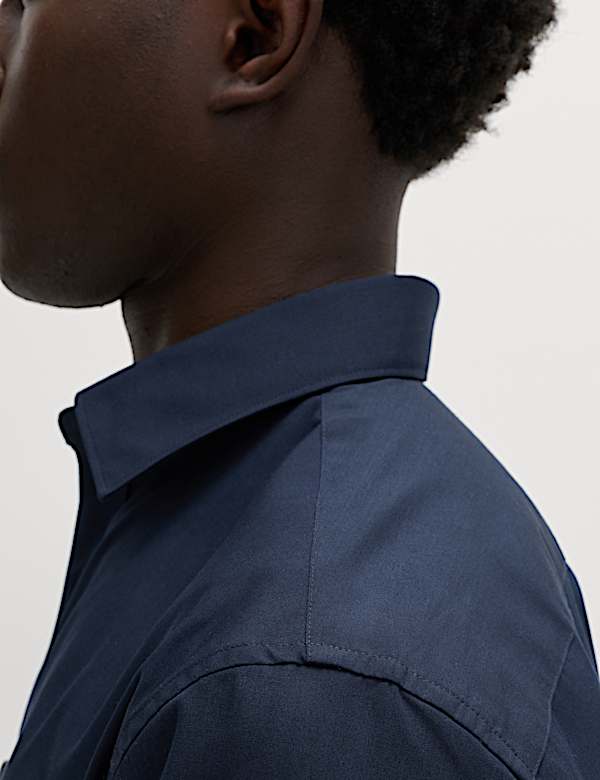 Slim Fit Easy Iron Cotton Blend Shirt - NZ