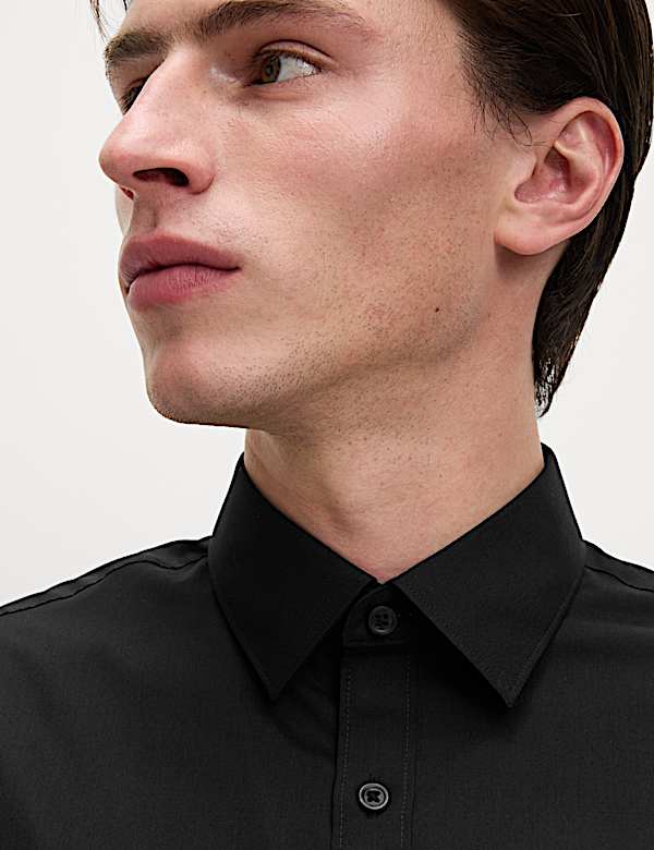 Slim Fit Easy Iron Cotton Blend Shirt