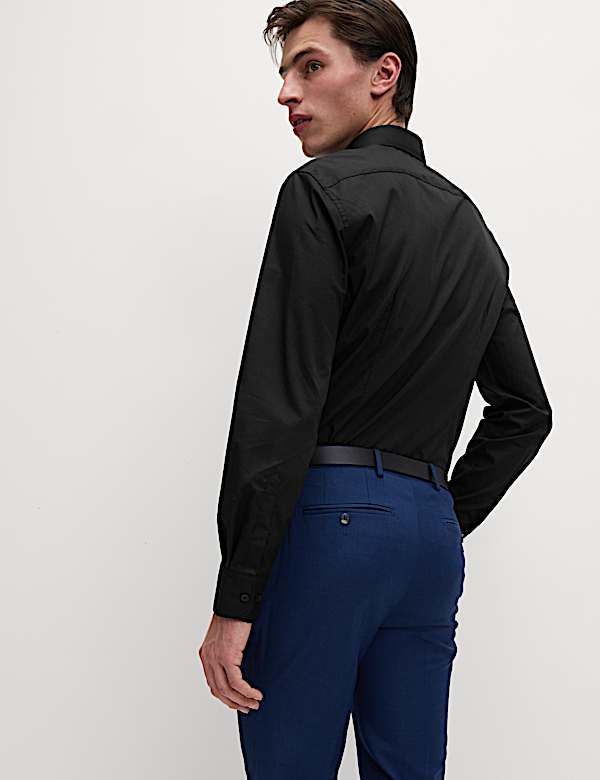 Slim Fit Easy Iron Cotton Blend Shirt