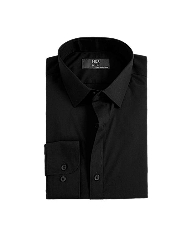 Slim Fit Easy Iron Cotton Blend Shirt