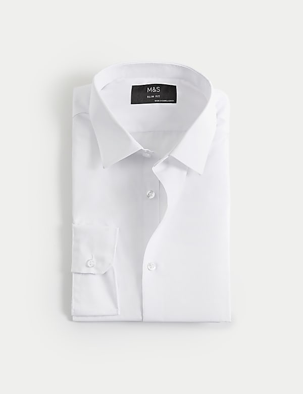 Slim Fit Easy Iron Cotton Blend Shirt - MY