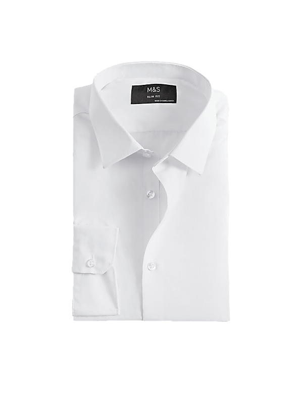 Slim Fit Easy Iron Cotton Blend Shirt