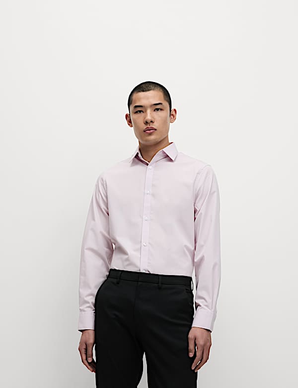 Regular Fit Easy Iron Cotton Blend Shirt