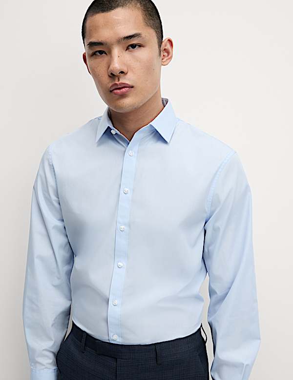 Regular Fit Easy Iron Cotton Blend Shirt