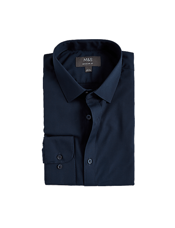 Regular Fit Easy Iron Cotton Blend Shirt