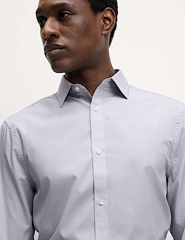 Regular Fit Easy Iron Cotton Blend Shirt