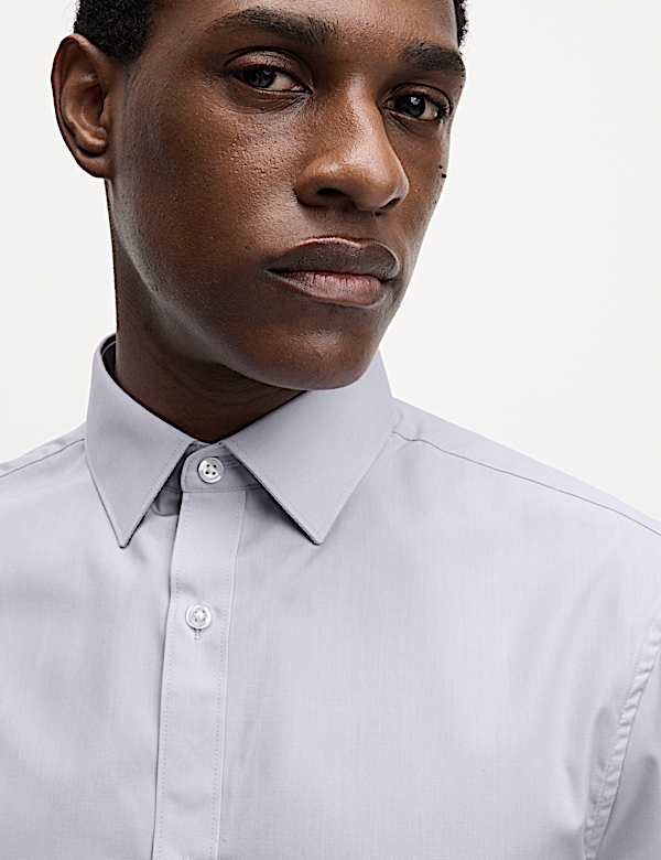 Regular Fit Easy Iron Cotton Blend Shirt
