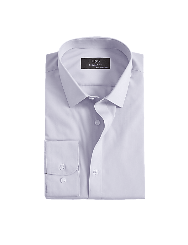 Regular Fit Easy Iron Cotton Blend Shirt