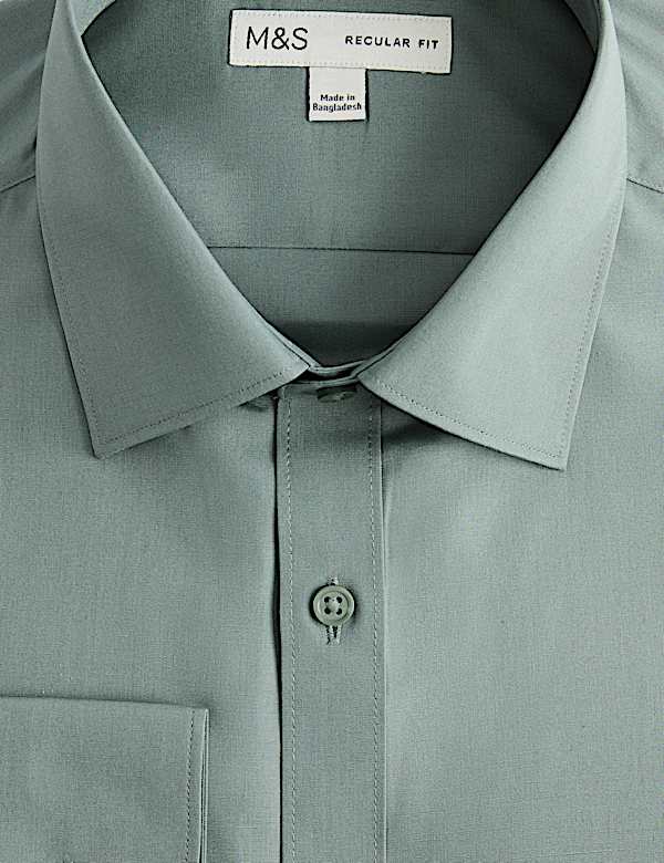 Regular Fit Easy Iron Cotton Blend Shirt