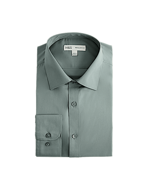 Regular Fit Easy Iron Cotton Blend Shirt