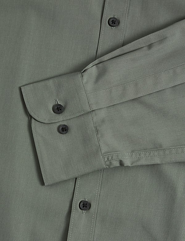 Regular Fit Easy Iron Cotton Blend Shirt