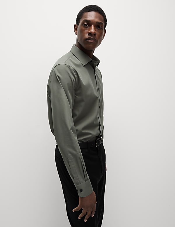 Regular Fit Easy Iron Cotton Blend Shirt