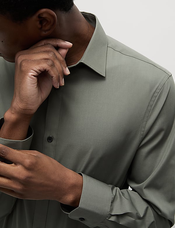 Regular Fit Easy Iron Cotton Blend Shirt