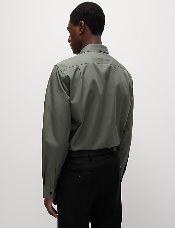 Regular Fit Easy Iron Cotton Blend Shirt