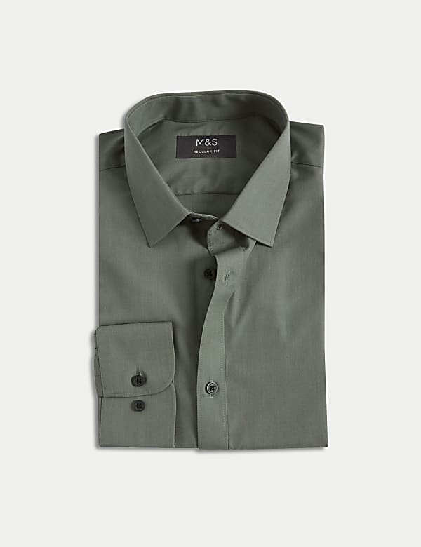 Regular Fit Easy Iron Cotton Blend Shirt