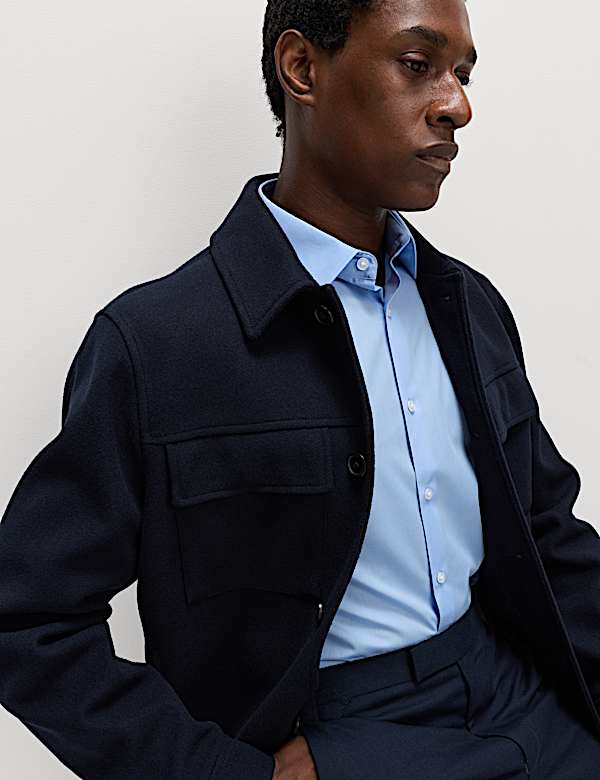 חולצה מתערובת כותנה בגזרה ישרה - IL