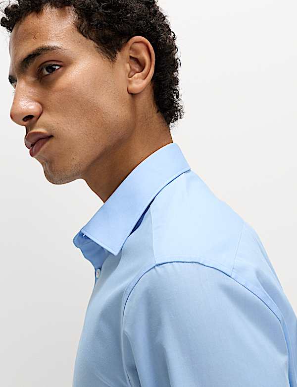 Easy Iron Slim Fit Cotton Blend Shirt - US