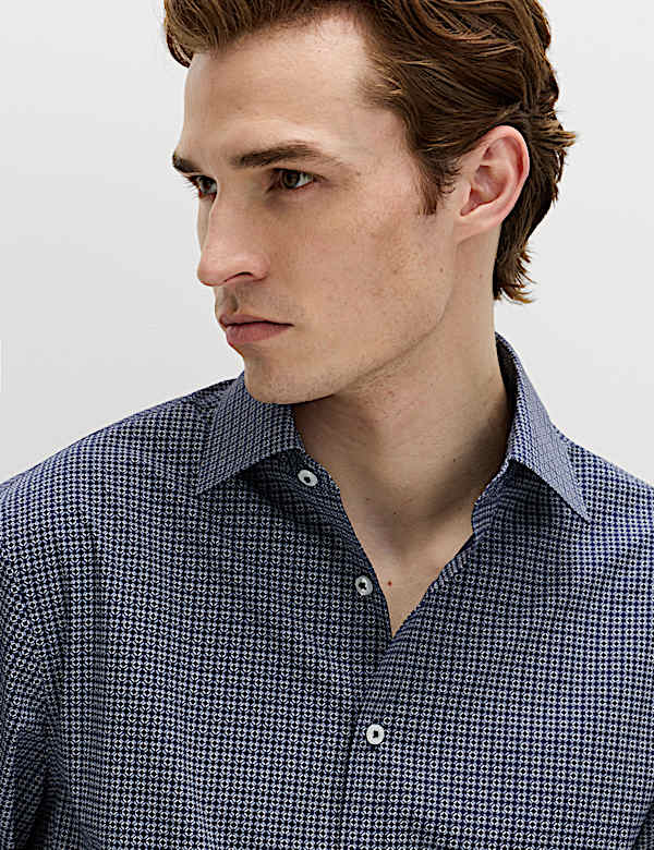 Regular Fit Easy Iron Cotton Blend Shirt - BN