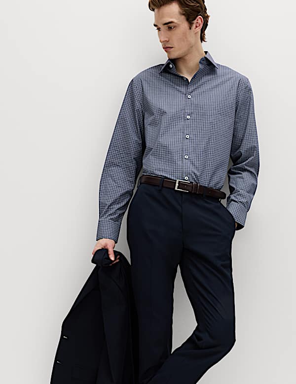 Regular Fit Easy Iron Cotton Blend Shirt - BN