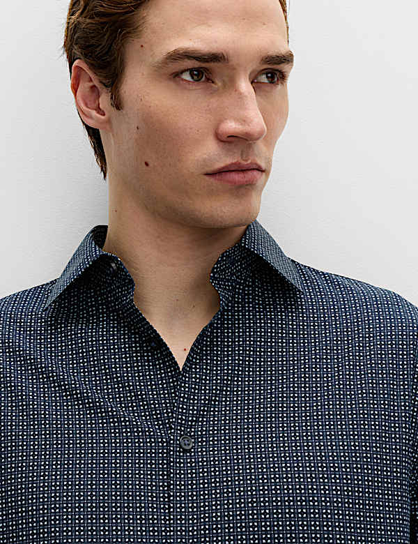 Regular Fit Easy Iron Cotton Blend Shirt - EE