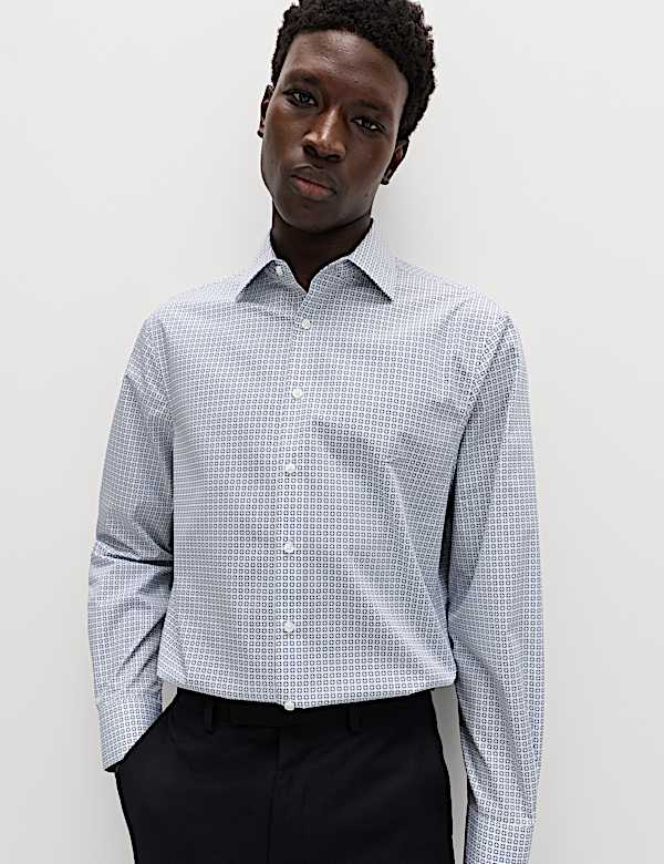 Regular Fit Easy Iron Cotton Blend Shirt