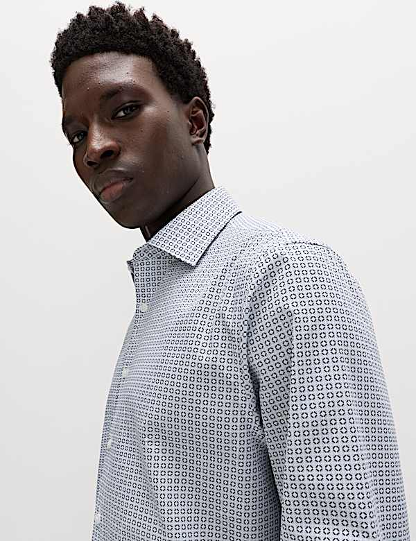 Regular Fit Easy Iron Cotton Blend Shirt