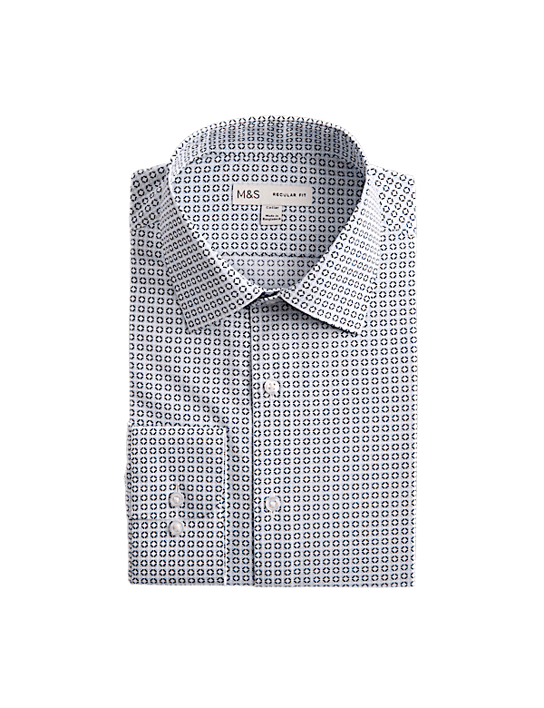 Regular Fit Easy Iron Cotton Blend Shirt