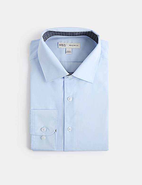 Regular Fit Easy Iron Cotton Blend Shirt - DK