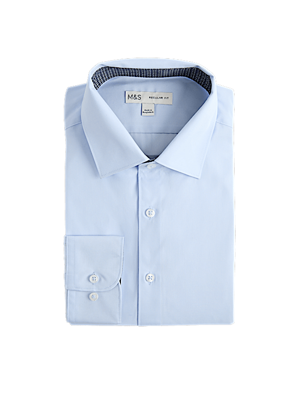 Regular Fit Easy Iron Cotton Blend Shirt