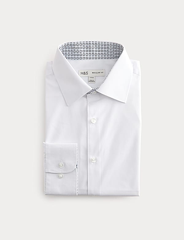 Regular Fit Easy Iron Cotton Blend Shirt - DE