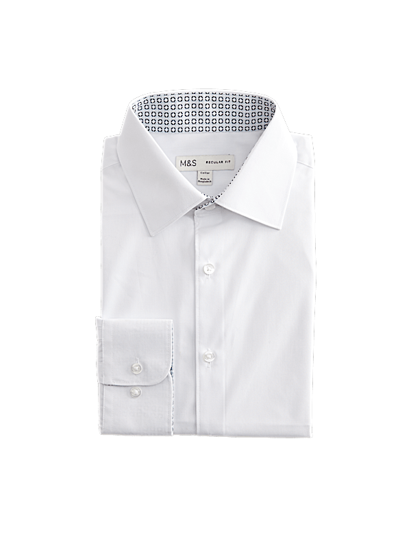 Regular Fit Easy Iron Cotton Blend Shirt