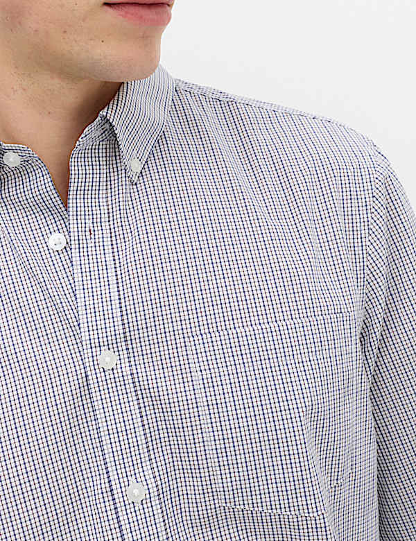2 Pack Regular Fit Easy Iron Check Shirts - GR