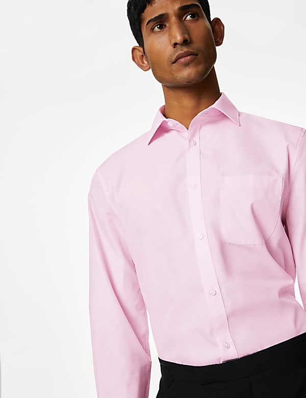 Regular Fit Easy Iron Cotton Blend Shirt