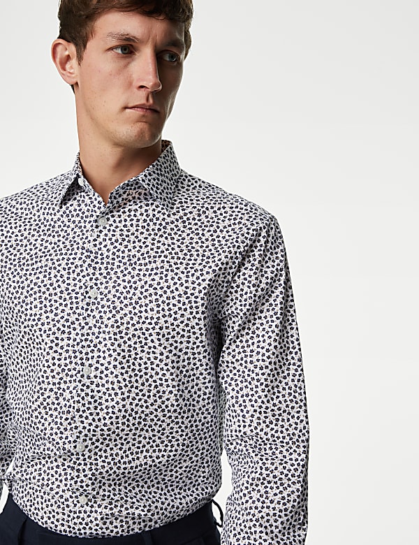 Regular Fit Easy Iron Pure Cotton Print Shirt
