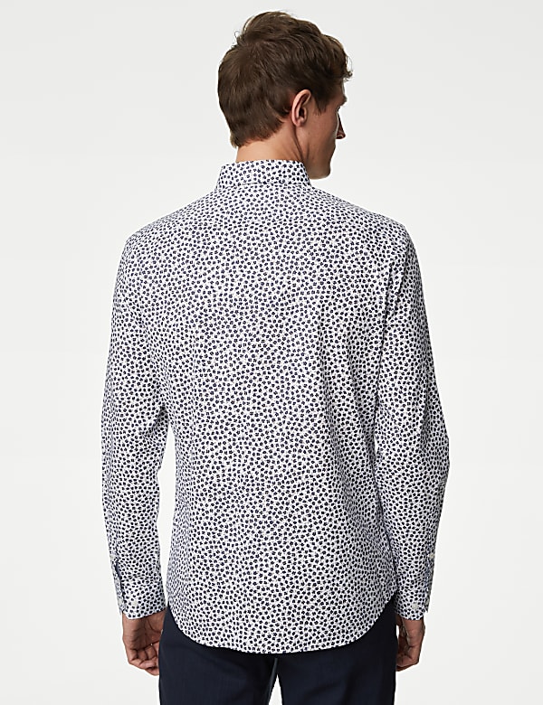 Regular Fit Easy Iron Pure Cotton Print Shirt