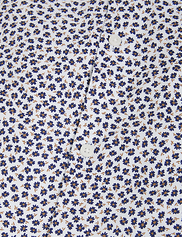 Regular Fit Easy Iron Pure Cotton Print Shirt