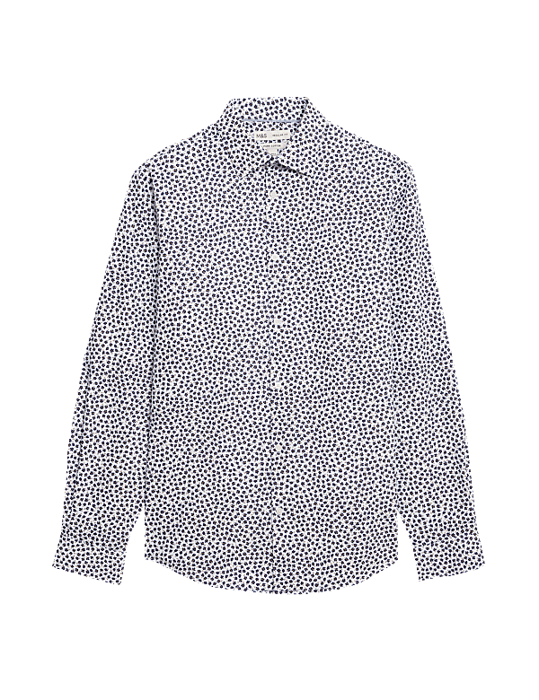 Regular Fit Easy Iron Pure Cotton Print Shirt