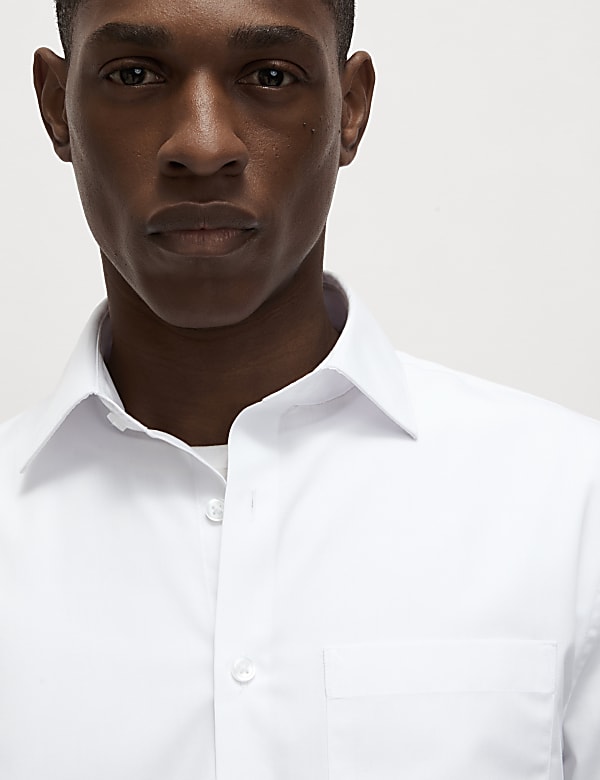 Košile klasického střihu s krátkými rukávy ze směsi bavlny - CZ