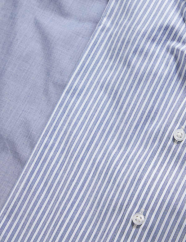 Lot de 2 chemises ray&eacute;es &agrave; manches courtes coupe standard - FR