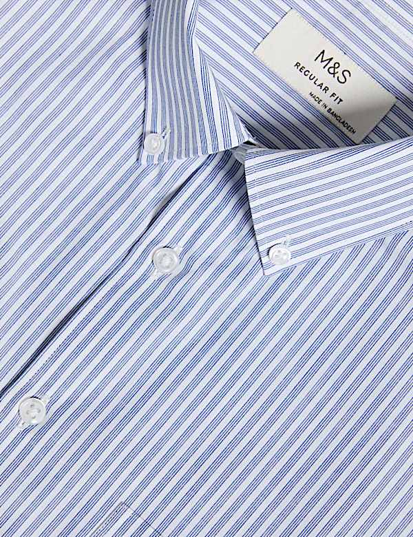 Lot de 2 chemises ray&eacute;es &agrave; manches courtes coupe standard - FR