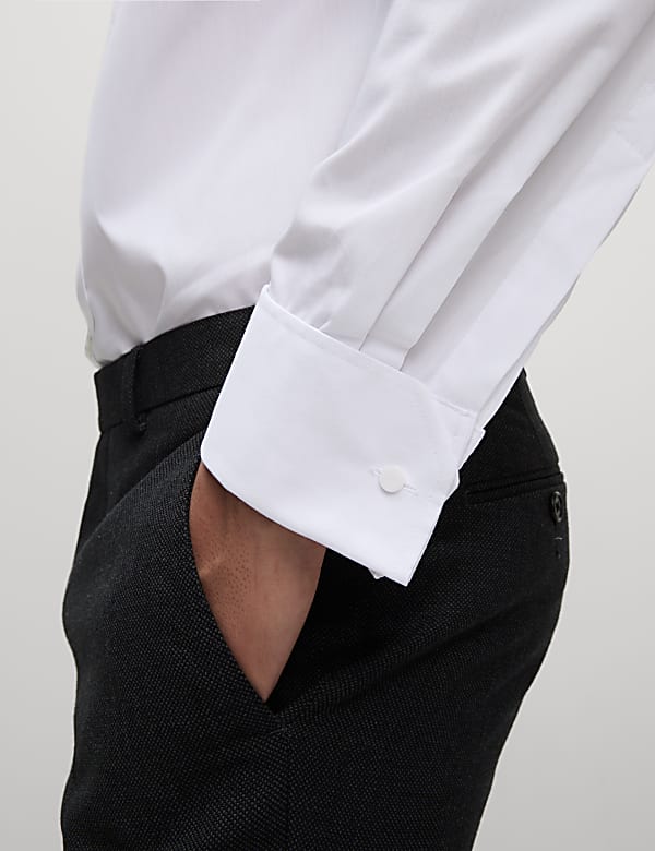 Regular Fit Cotton Blend Double Cuff Shirt - VN