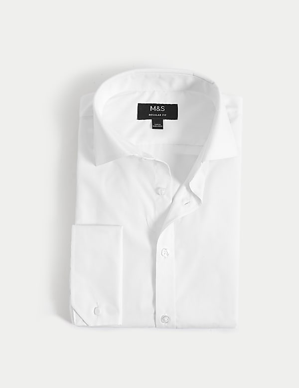 Regular Fit Cotton Blend Double Cuff Shirt - VN