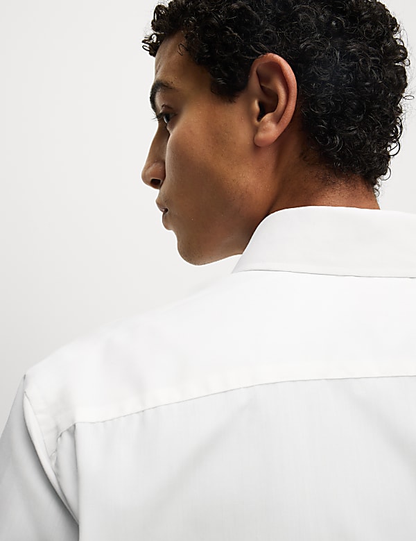 Slim Fit Cotton Blend Double Cuff Shirt - LU