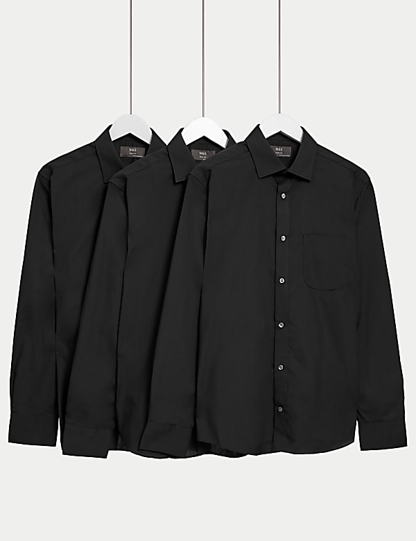 3pk Slim Fit Easy Iron Long Sleeve Shirts - IT